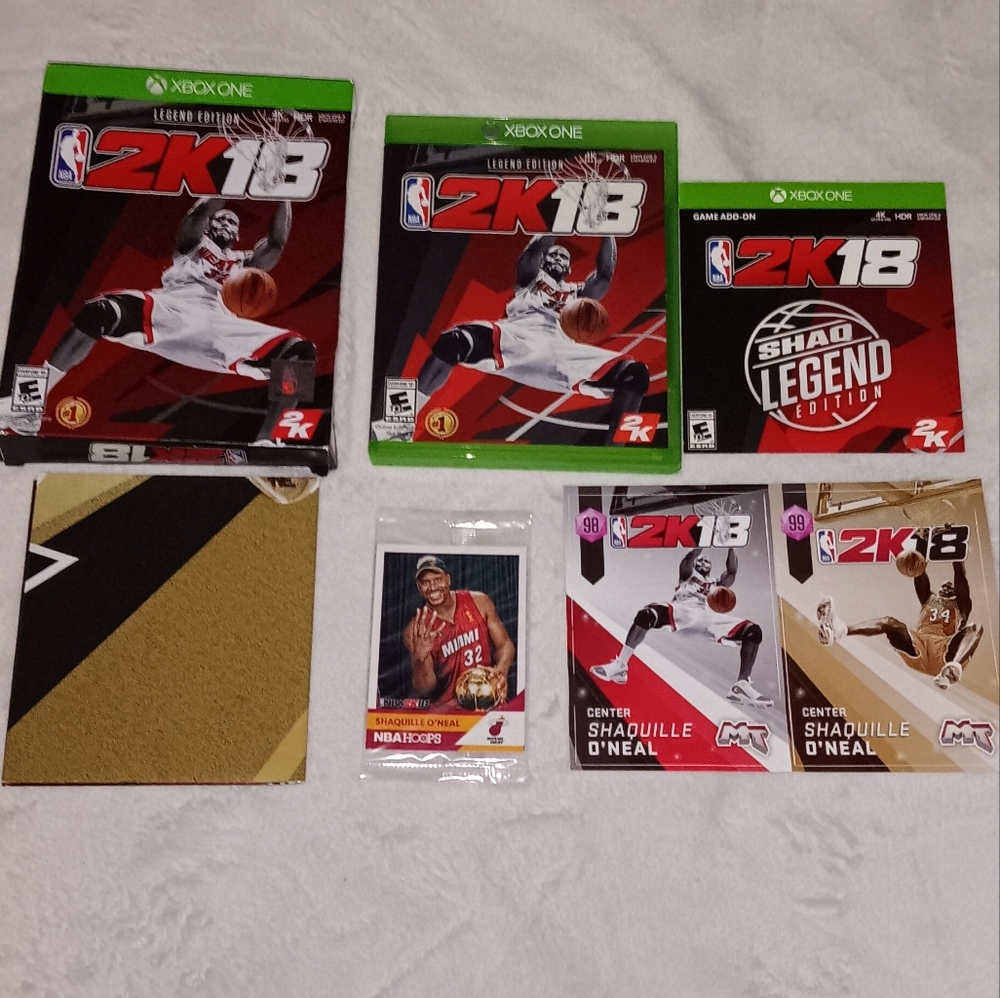 NBA 2K18 Shaq Legend Edition Video Game Box Set Xbox One Cards Poster